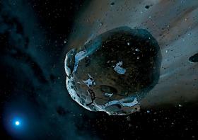 Tak mogła wyglądać planetoida okrążająca białego karła 170 lat świetlnych od nas. Badania jej szczątków pozwoliły ustalić, że składała się aż w 26 proc. z wody.