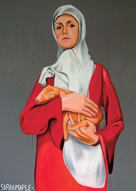 Prowokujący do myślenia obraz „Haram” Sarah Maple, urodzonej w Anglii z matki muzułmanki i ojca chrześcijanina