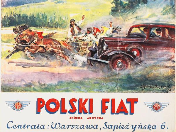 Obraz Wojciecha Kossaka „Dwa światy” wykorzystany w reklamie