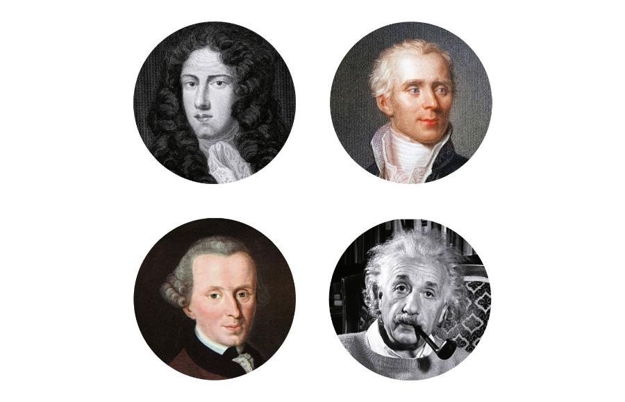 John Michell, Pierre-Simon de Laplace, Immanuel Kant i Albert Einstein.