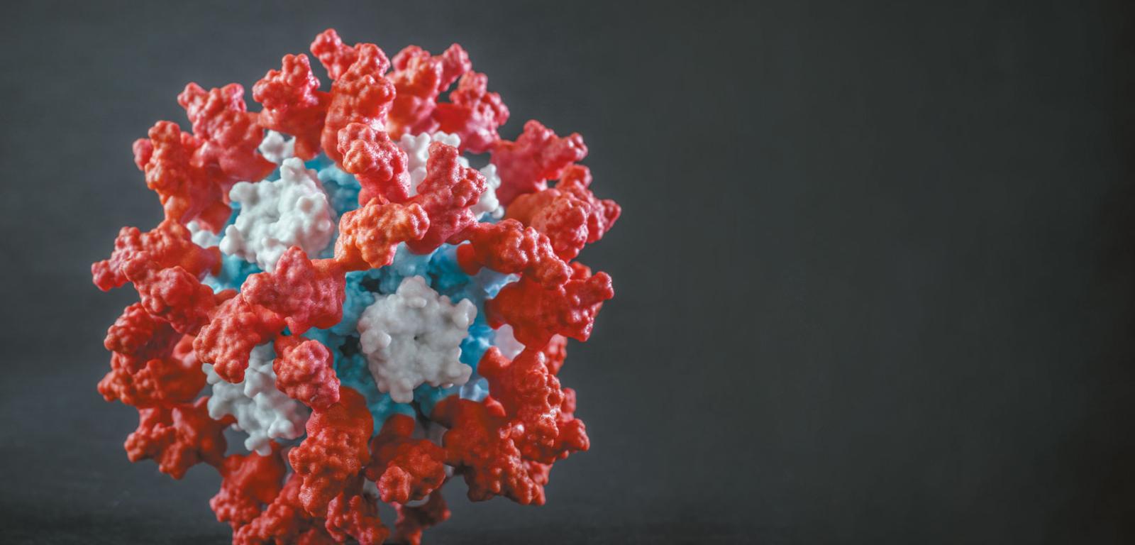 Nowa szczepionka przeciwko Covid-19, tu w formie trójwymiarowego modelu, powstała na bazie nanocząstek syntetycznego białka, zaprojektowanych w taki sposób, aby wyzwalały silną ochronę immunologiczną.
