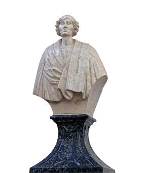 Marmurowe popiersie Kopernika wykonane na zamówienie Jabłonowskiego w 1766 r. przez rzeźbiarza Wojciecha Rojowskiego.