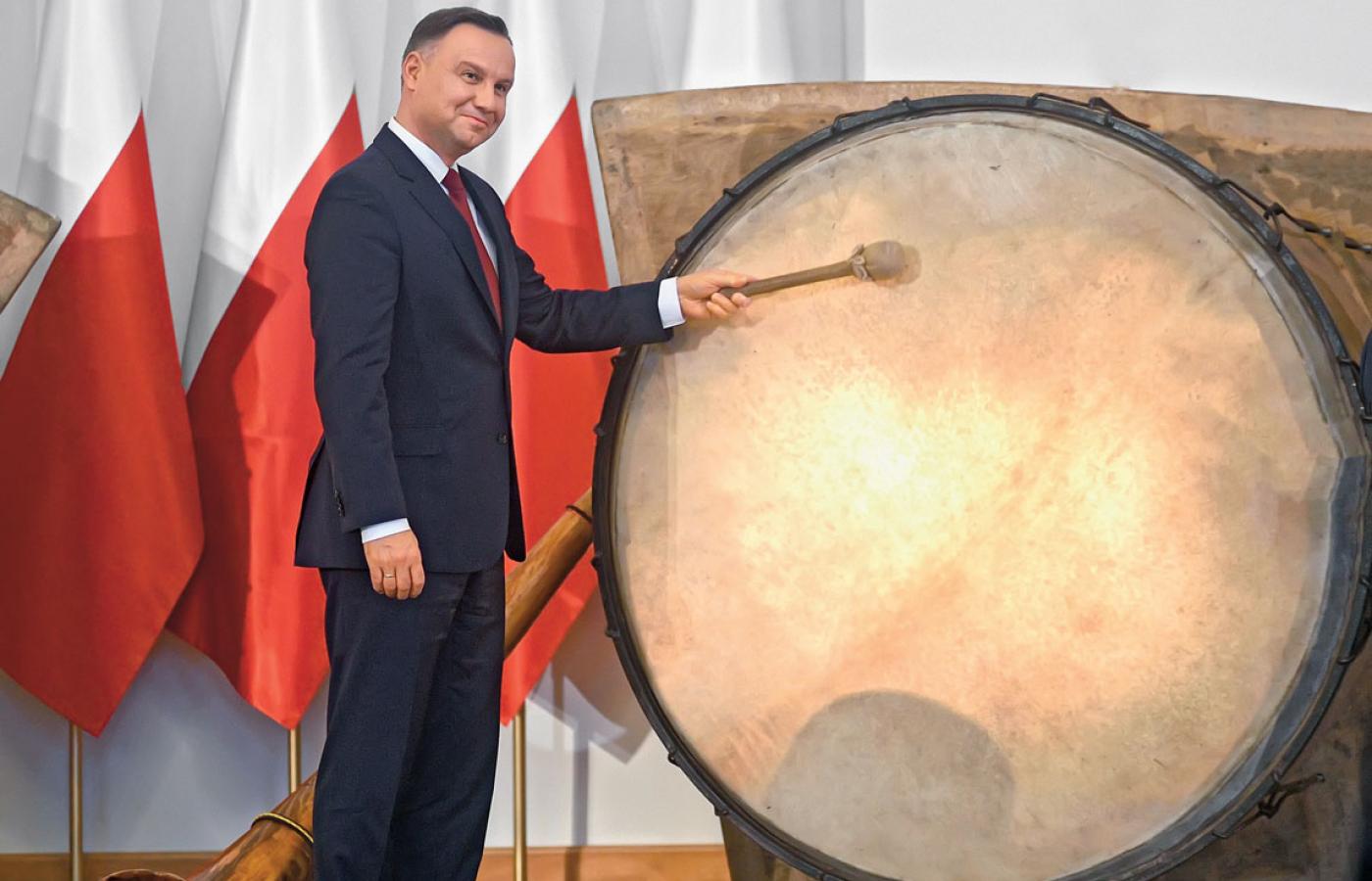 Prezydent Andrzej Duda na koncercie Orkiestry Wielkich Bębnów, Warszawa 2018 r.