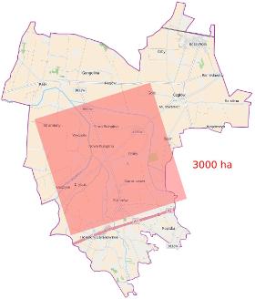 Lokalizacja i szacowana wielkość CPK pod Baranowem.