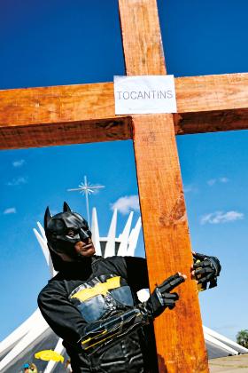 Demonstracja zwolenników prezydenta Bolsonaro w stanie Tocantins.