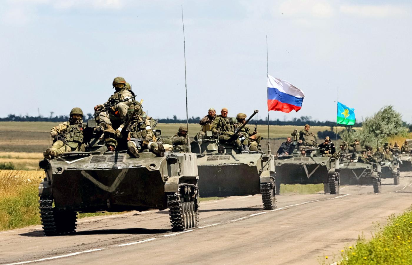 Rosyjski konwój wojskowy. Okolice Zaporoża, 23 lipca 2022 r.