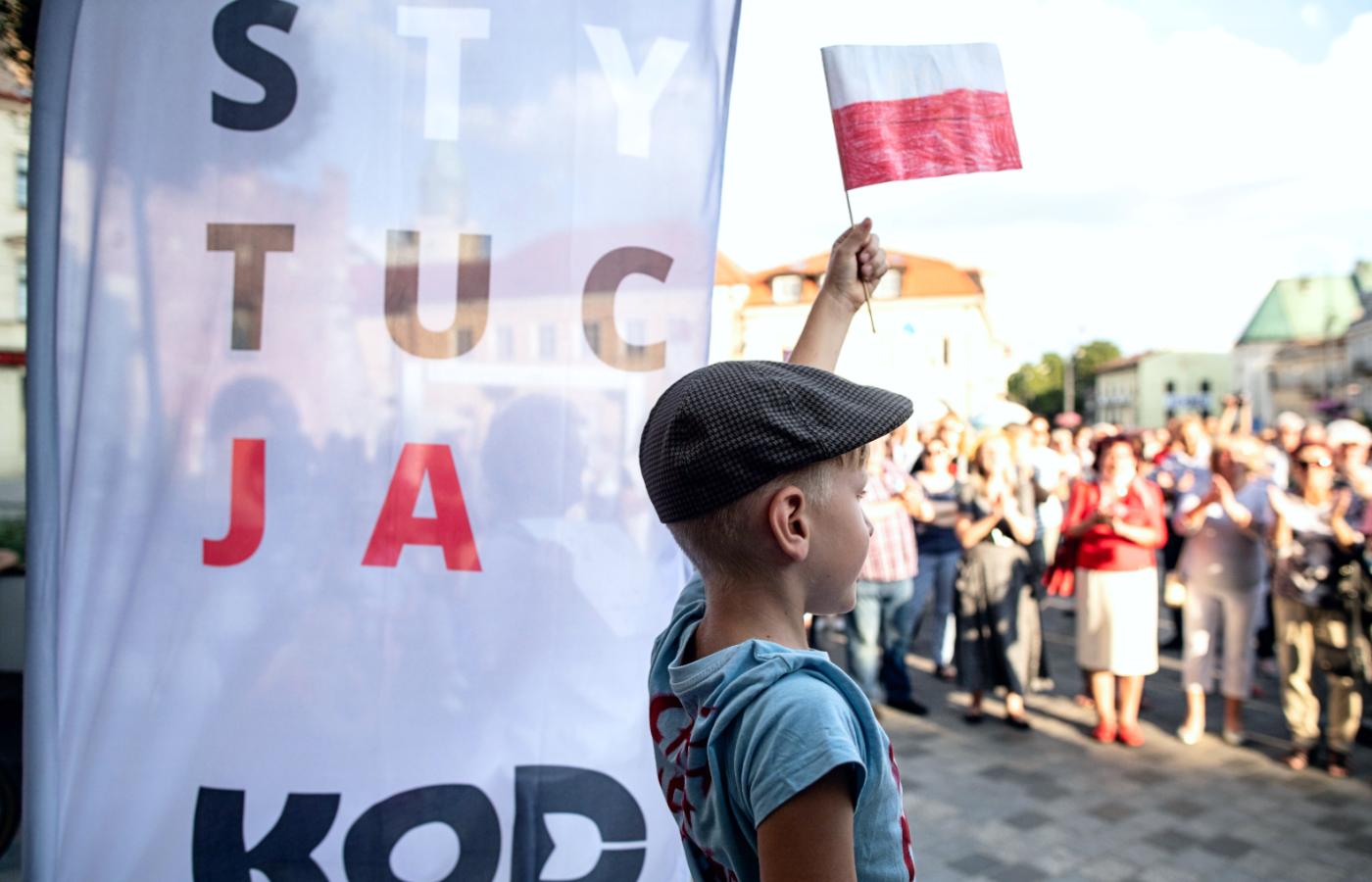 Protest przeciw lex TVN. Lublin, 10 sierpnia 2021 r.