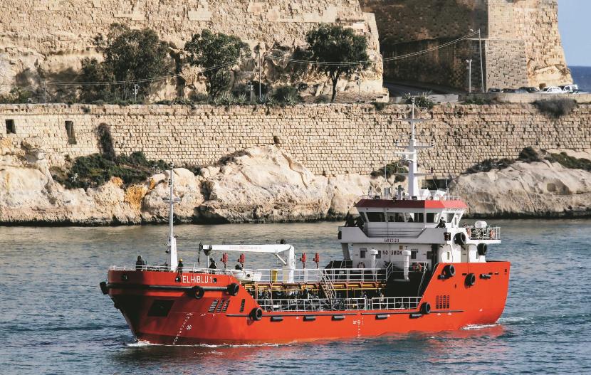 Tankowiec ELHIBLU 1 dotarł do portu w La Valetcie 29 marca 2019 r.