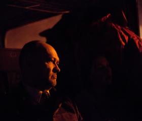 Alfred w pociągu do Warszawy.