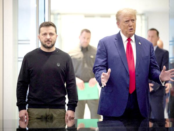 Wołodymyr Zełenski i Donald Trump podczas spotkania w Nowym Jorku 27 września 2024 r.