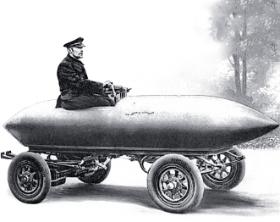 Auto Jamais Contente (Zawsze niezadowolona) skonstruowane przez Belga Emila Jenatzy’ego przełamało barierę 100 km/h w 1899 r.