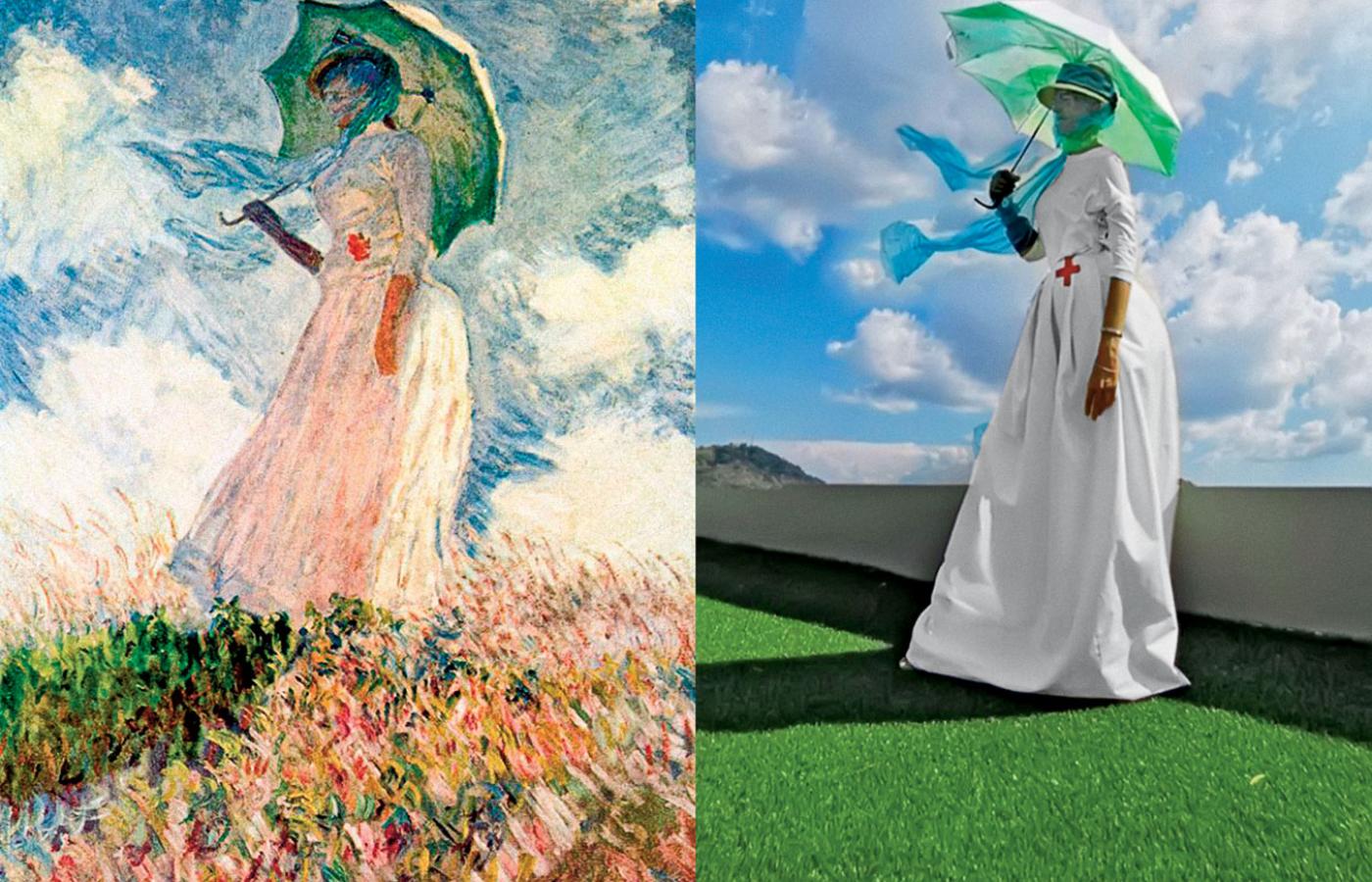 Claude Monet, „Kobieta z parasolką”.