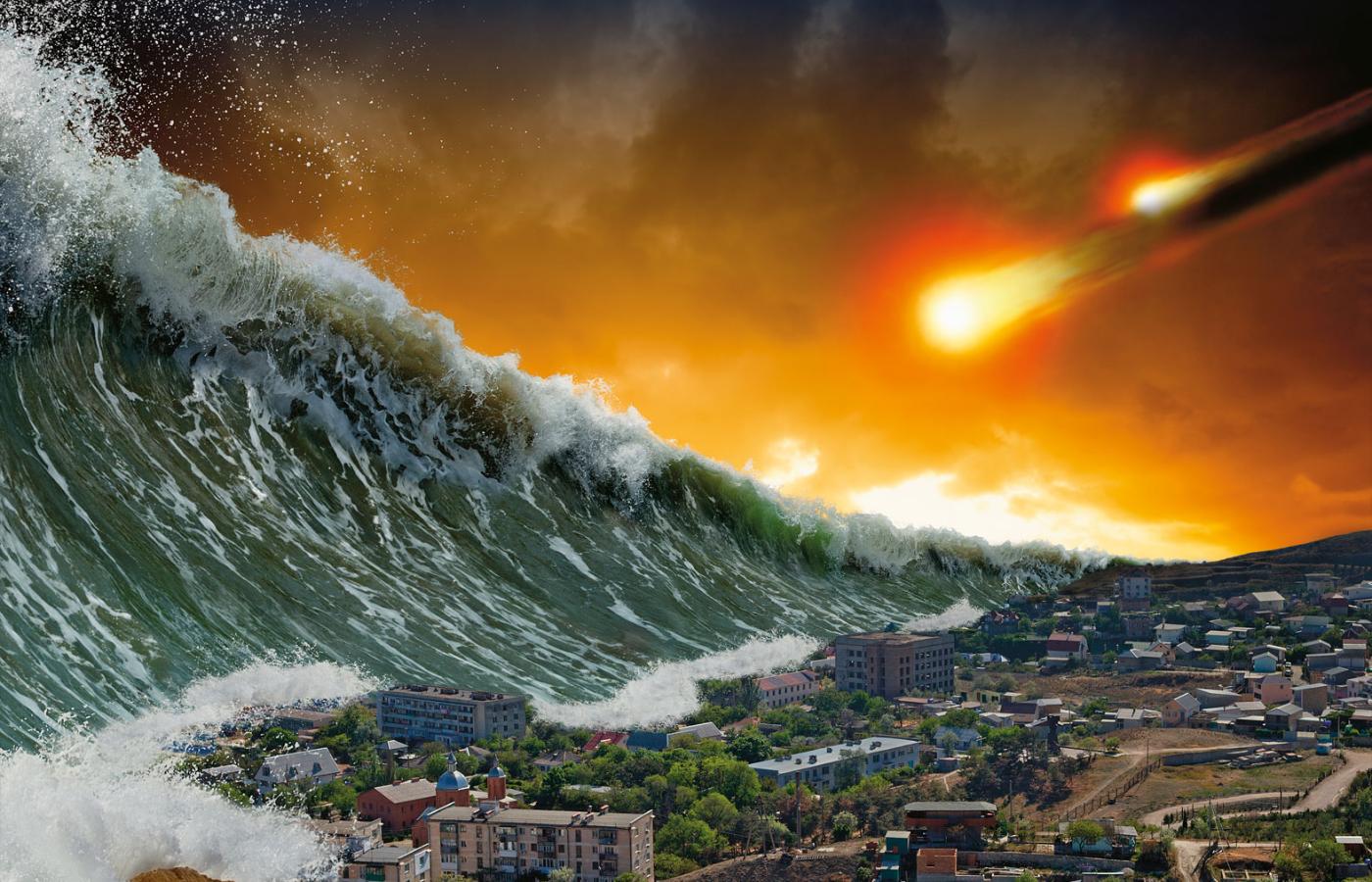 Uderzenie filmowej komety miało wywołać kilometrowe tsunami.