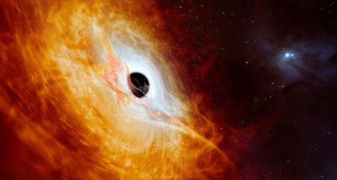 Żarłoczna czarna dziura, czyli kwazar SMSS J052915.80−435152.0 − ilustracja
