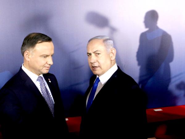 Prezydent Andrzej Duda i premier Izraela Beniamin Netanjahu. Konferencja bliskowschodnia w Warszawie, luty 2019 r.