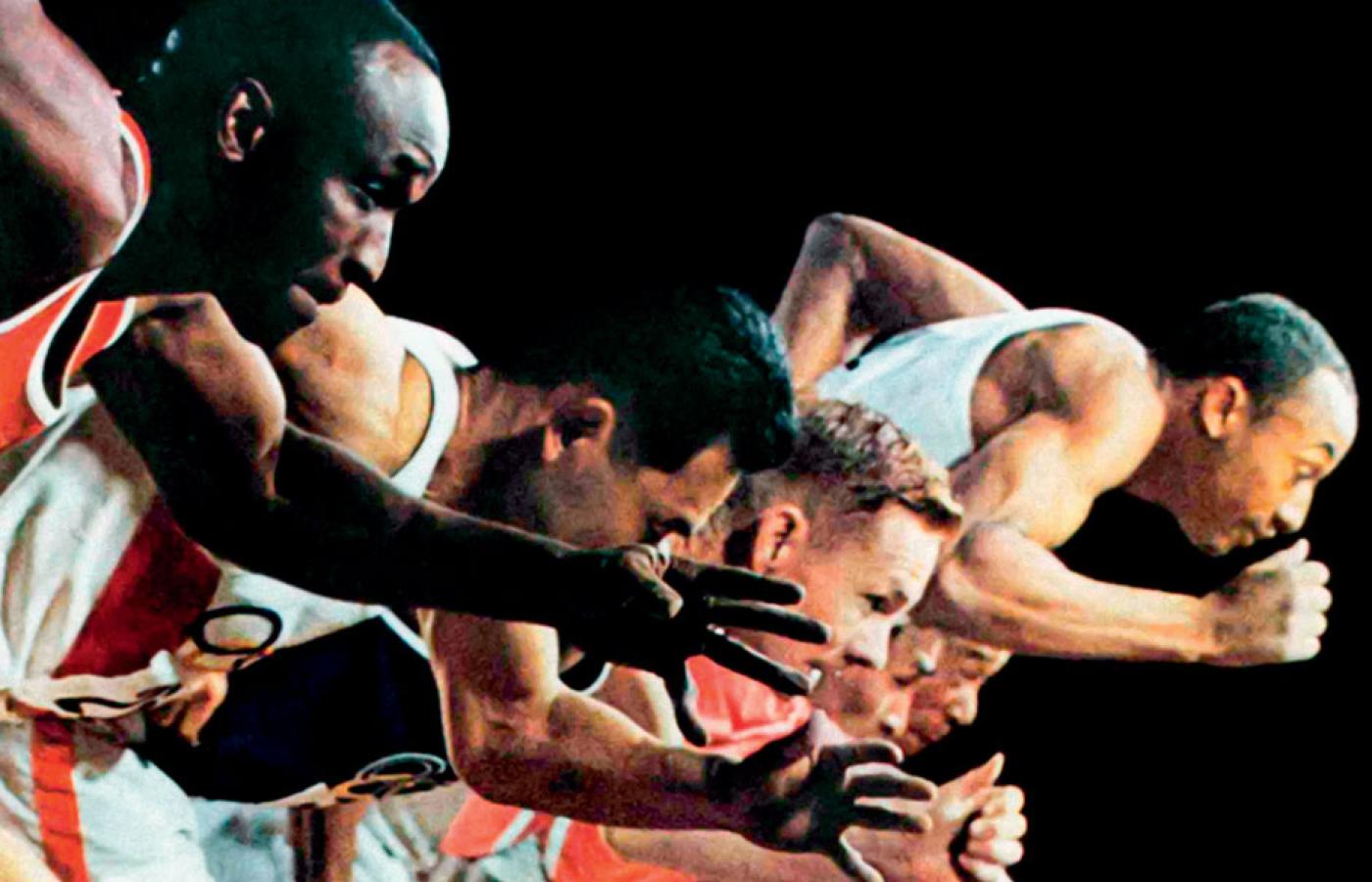 Plakat Igrzysk Olimpijskich w Tokio w 1964 r., proj. Kamekura Yūsaku.