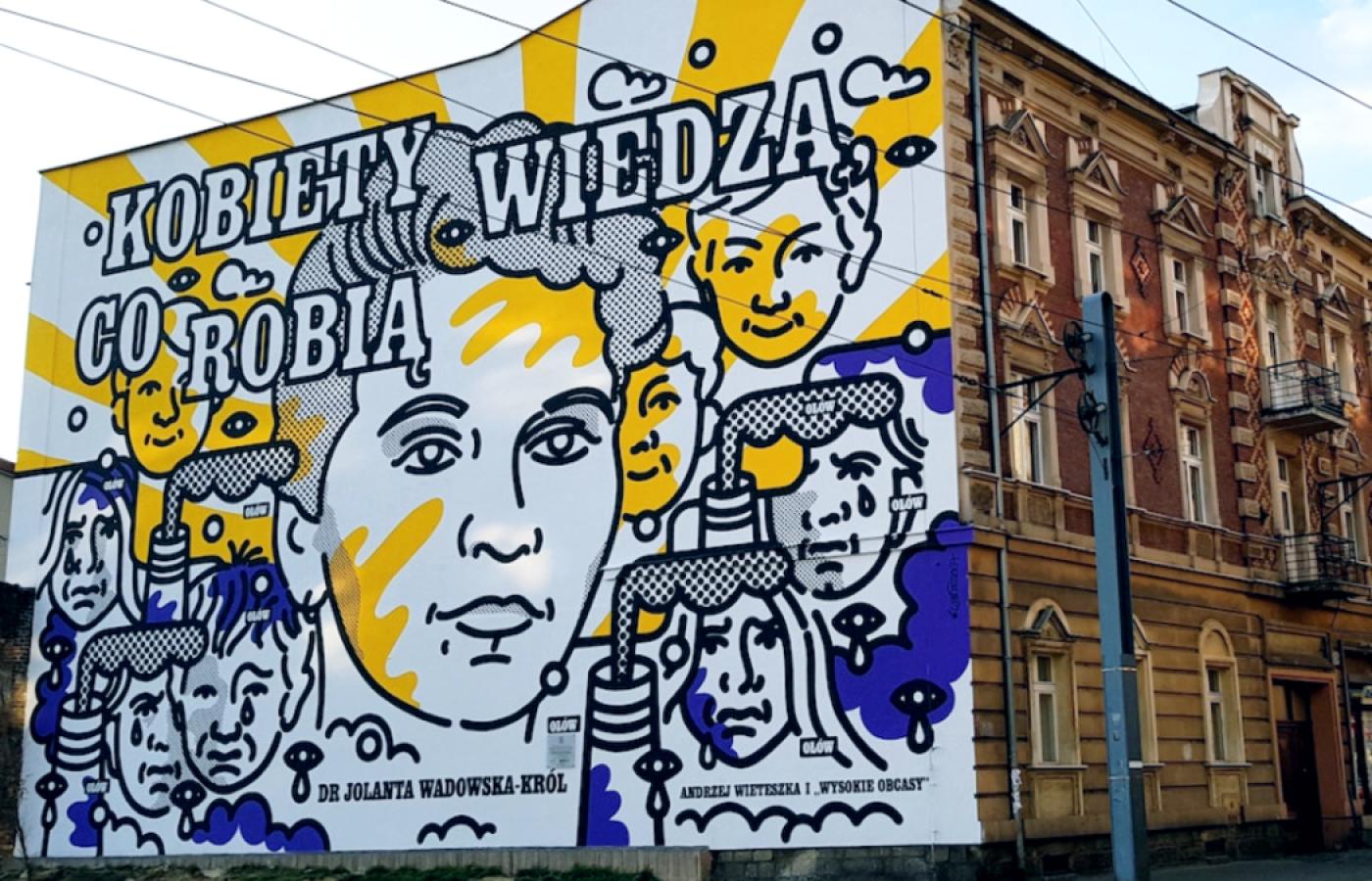 Strajk kobiet. Mural w Katowicach