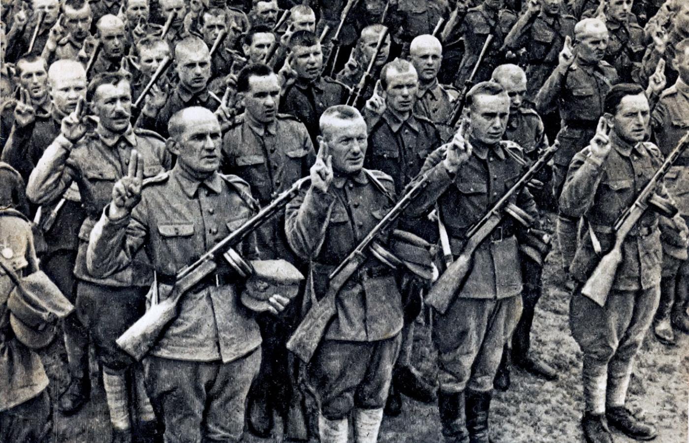 Przysięga polskiej Dywizji im. Tadeusza Kościuszki, utworzonej w ZSRR, składana w rocznicę bitwy pod Grunwaldem, 15 lipca 1943 r.