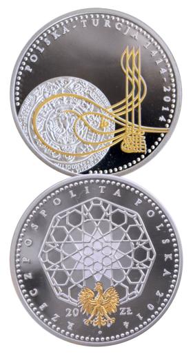 Kolekcjonerskie srebrne monety wybite przez Narodowy Bank Polski z okazji obchodzonego w 2014 r. 600-lecia stosunków dyplomatycznych obu państw
