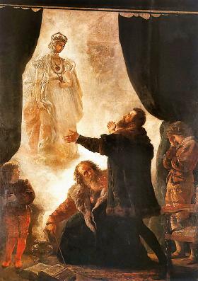 Wywoływanie zjawy Barbary Radziwiłłówny, obraz Wojciecha Gersona, XIX w.