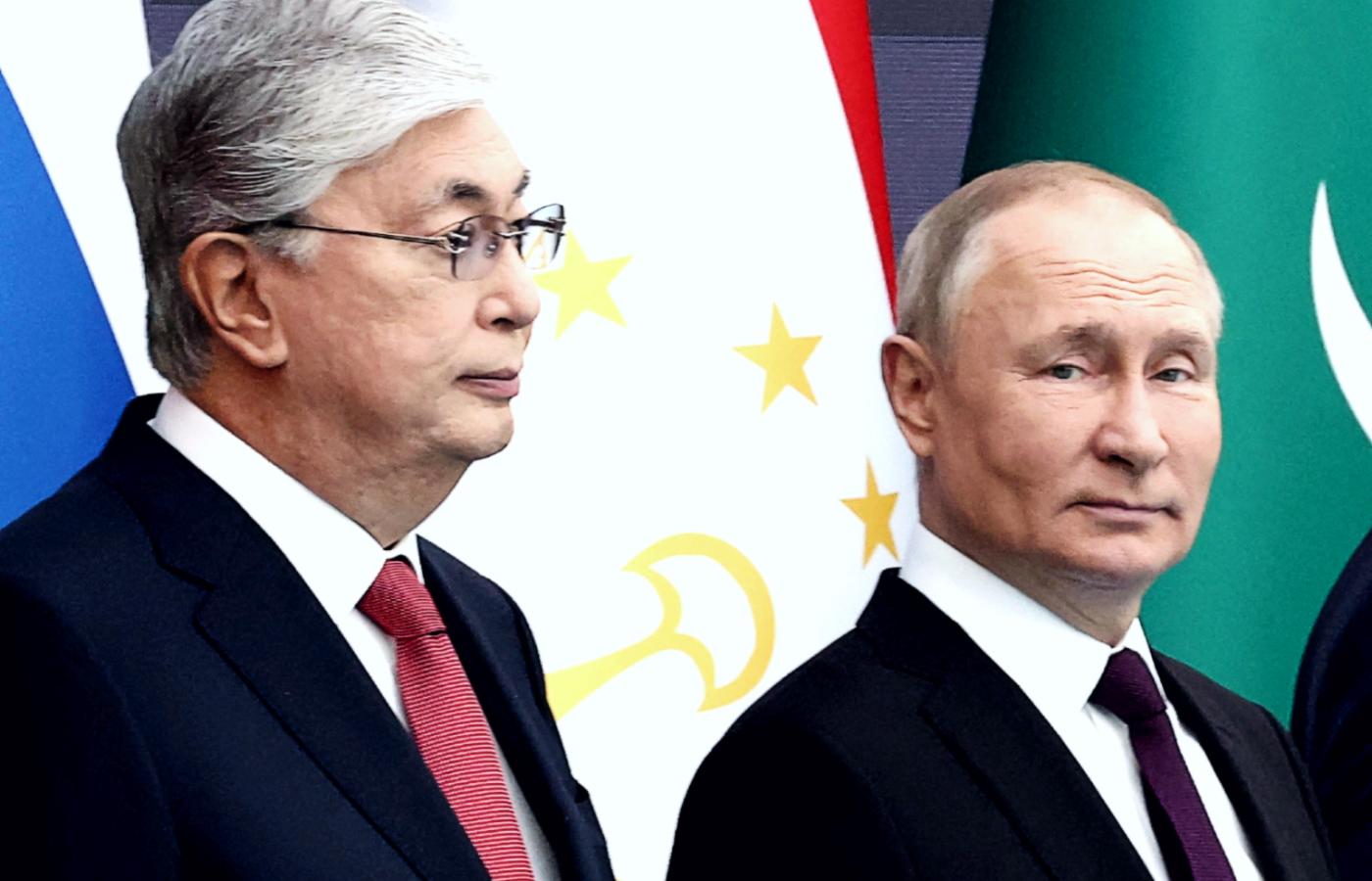 Kasym-Żomart Tokajew i Władimir Putin, Astana, 14 października 2022 r.