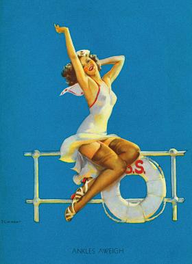 Plakat z pin-up girl.