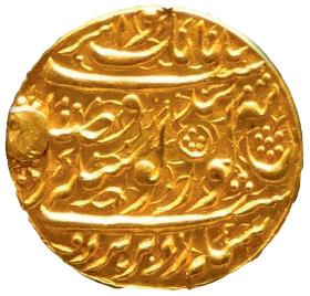 Złota moneta Państwa Sikhijskiego z 1826 r.