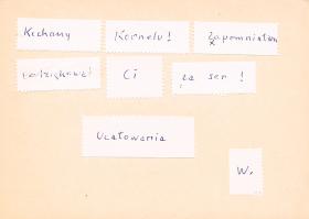 29/39 stycznia 1969, Filipowicz do Szymborskiej:Błagam, wystrzegaj się grypy! Unikaj zwłaszcza mężczyzn, którzy, jak wiadomo, są głównymi  nosicielami wirusa Hong-Kong. Stosunkowo najmniej jeszcze groźni są mężczyźni powyżej 60-tki.