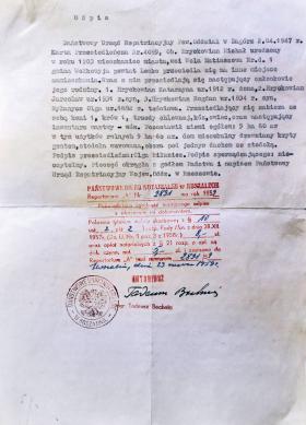 Dokumenty przesiedleńcze rodziny Bogdana z 1947 r.