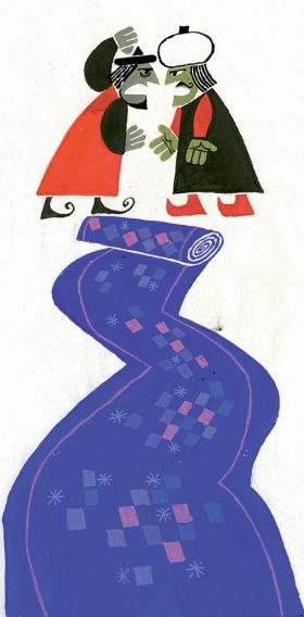 Ilustracja z książki „Jakie to duże?” (1968 r.) poświęconej miarom i wagom.