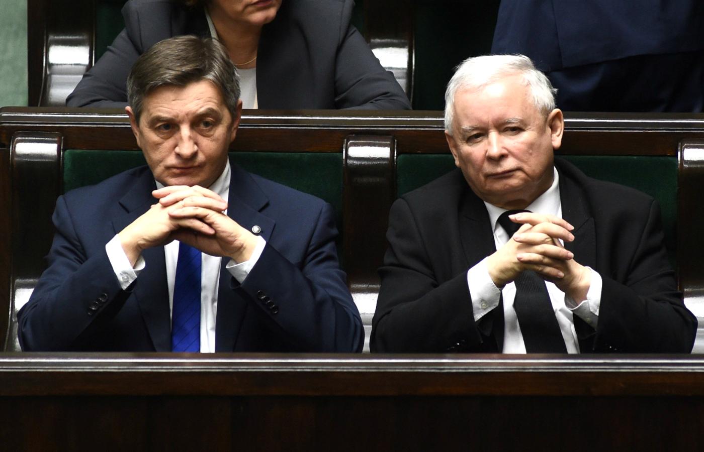Marek Kuchciński i Jarosław Kaczyński