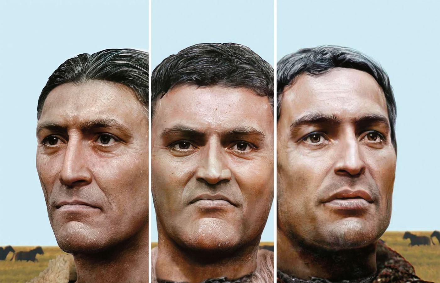 Wykonana na podstawie czaszek komputerowa rekonstrukcja twarzy przedstawicieli kultury grobów jamowych uważanych za Indoeuropejczyków.