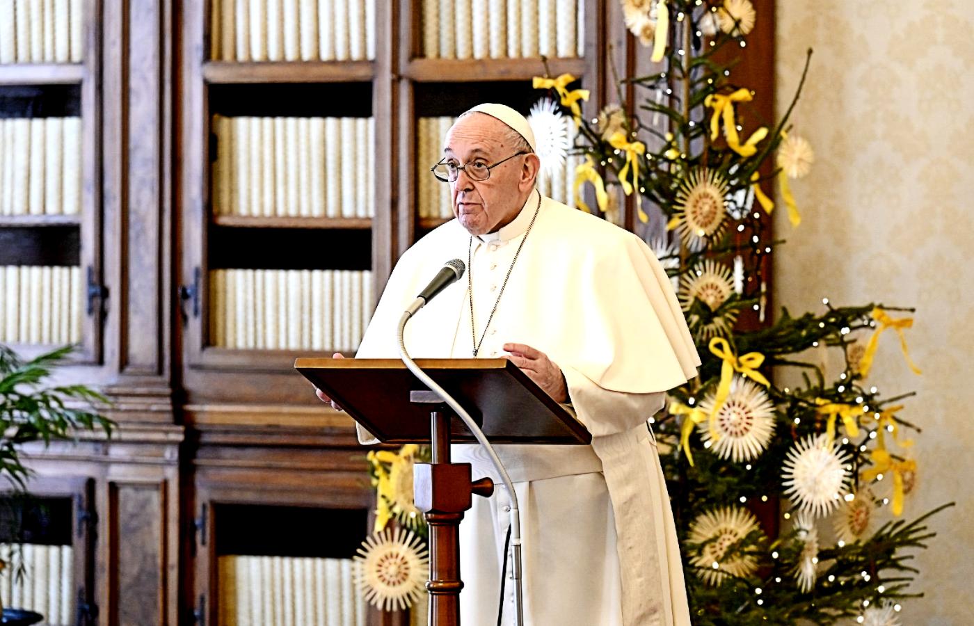 Papież Franciszek podczas Święta Trzech Króli