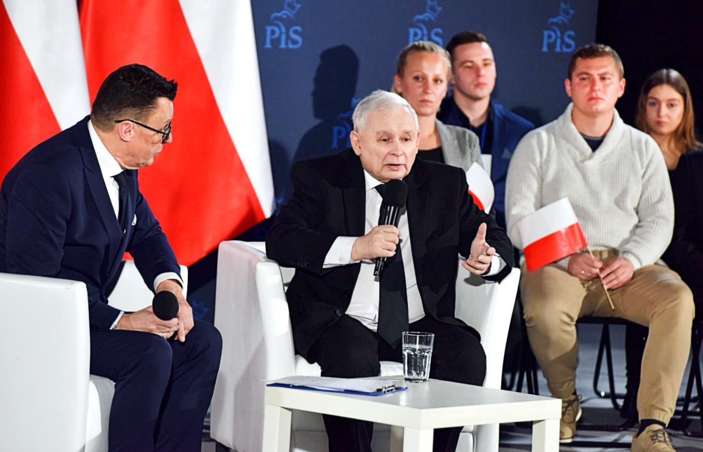 Jarosław Kaczyński podczas przedwyborczego tournée po Polsce. Zielona Góra, 3 listopada 2022 r.