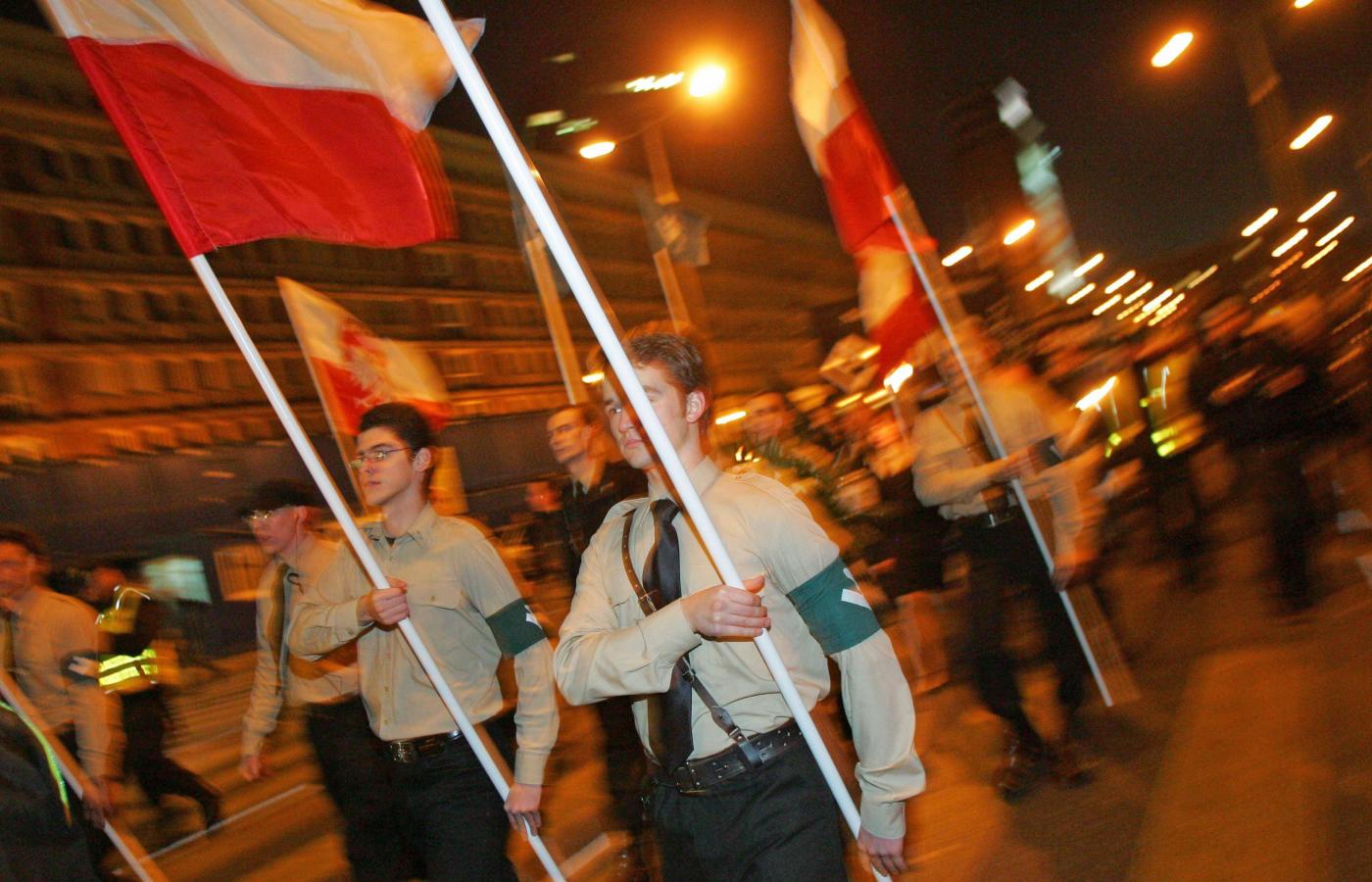 Manifestacja NOP i ONR w Warszawie z okazji 90. rocznicy odzyskania Niepodległości