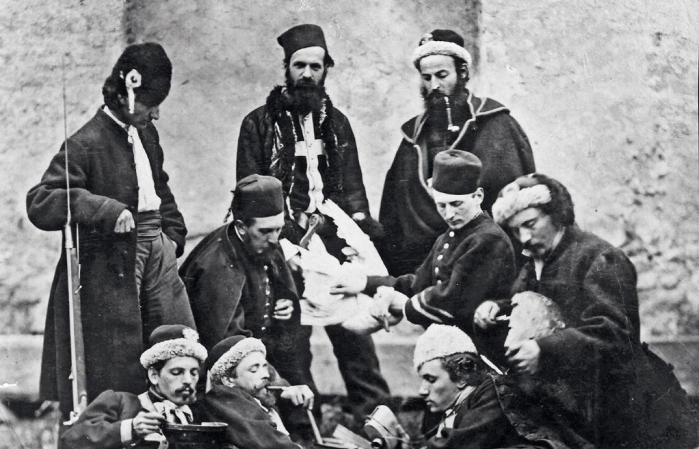 Grupa francuskich żuawów śmierci w polskim powstaniu; 1863 r.