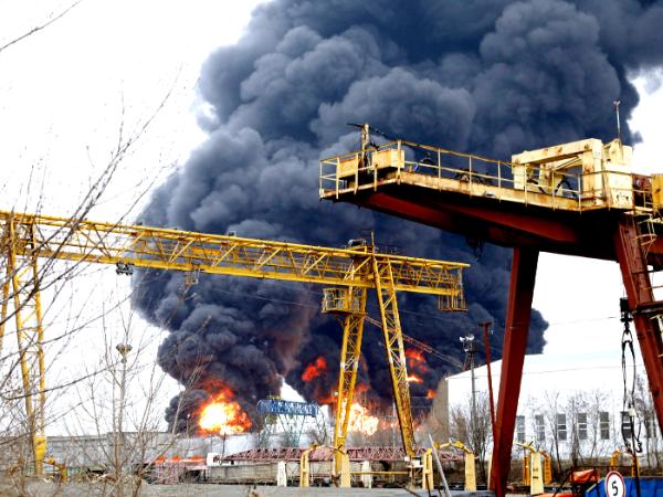 Wybuch w rafinerii w rosyjskim Biełgorodzie, kwiecień 2022 r.