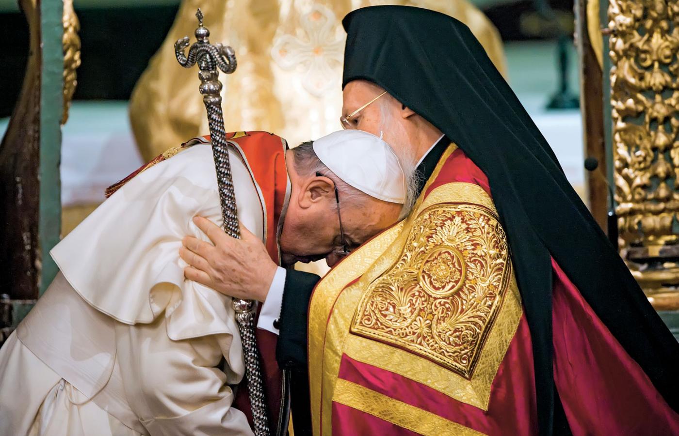 Wizyta papieża Franciszka w Turcji. Przywitanie z patriarchą Konstantynopola – Bartłomiejem.