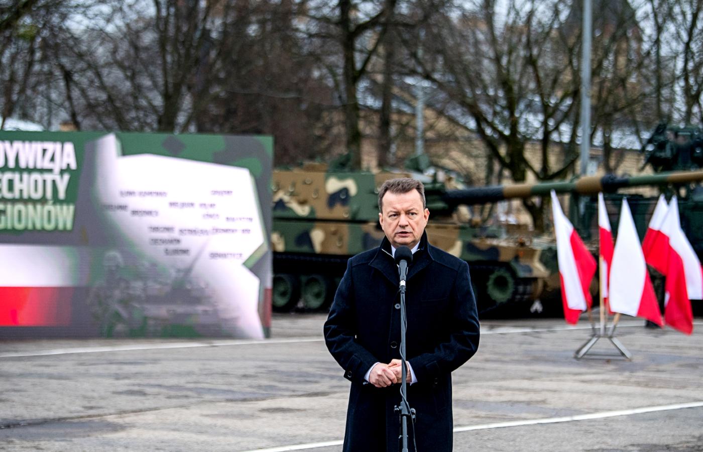 Minister Mariusz Błaszczak utworzenie 1. dywizji piechoty Legionów, 9 stycznia 2023 r.