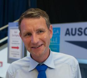 Björn Höcke na zjeździe Alternatywy dla Niemiec (AfD) w Essen.