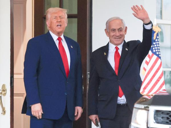 Premier Izraela Beniamin Netanjahu i prezydent USA Donald Trump. Biały Dom, 7 kwietnia 2025 r.