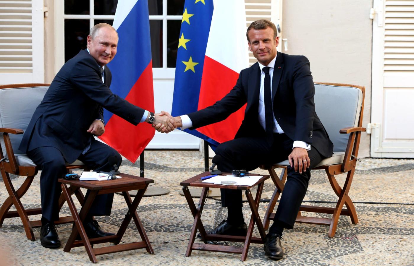 Spotkanie Władimira Putina i Emmanuela Macrona w sierpniu 2019 r.