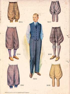 Karta z katalogu mody męskiej z lat 20. XX w.