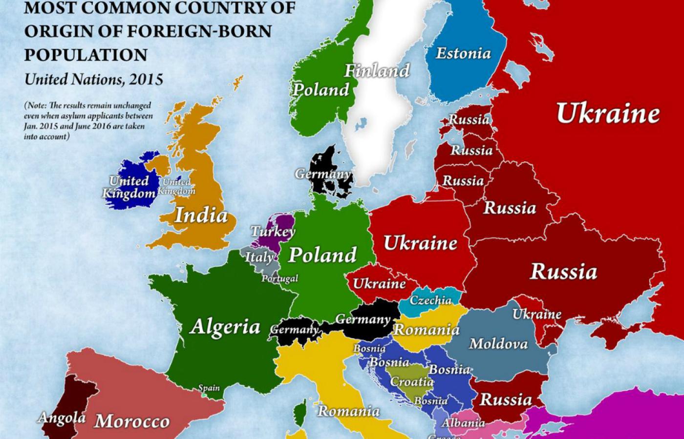 kraje europy mapa Skąd pochodzą imigranci i inne niestandardowe mapy Europy 