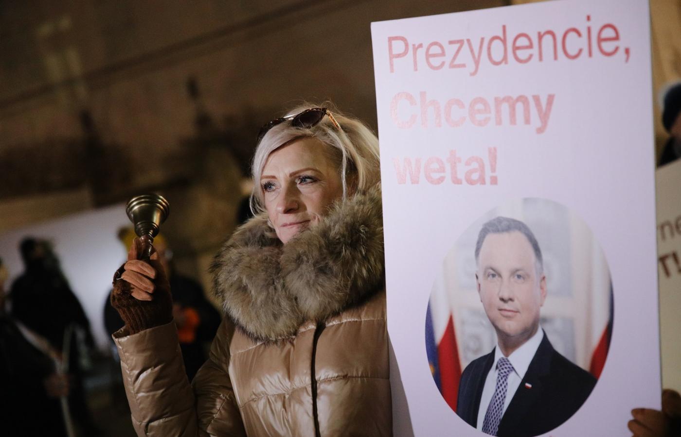 Protest „Chcemy Weta! Prezydencie, nie ulegaj Czarnkowi!” w Warszawie