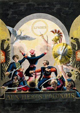 Niemiecka pocztówka ku czci powstańców listopadowych 1831 r.