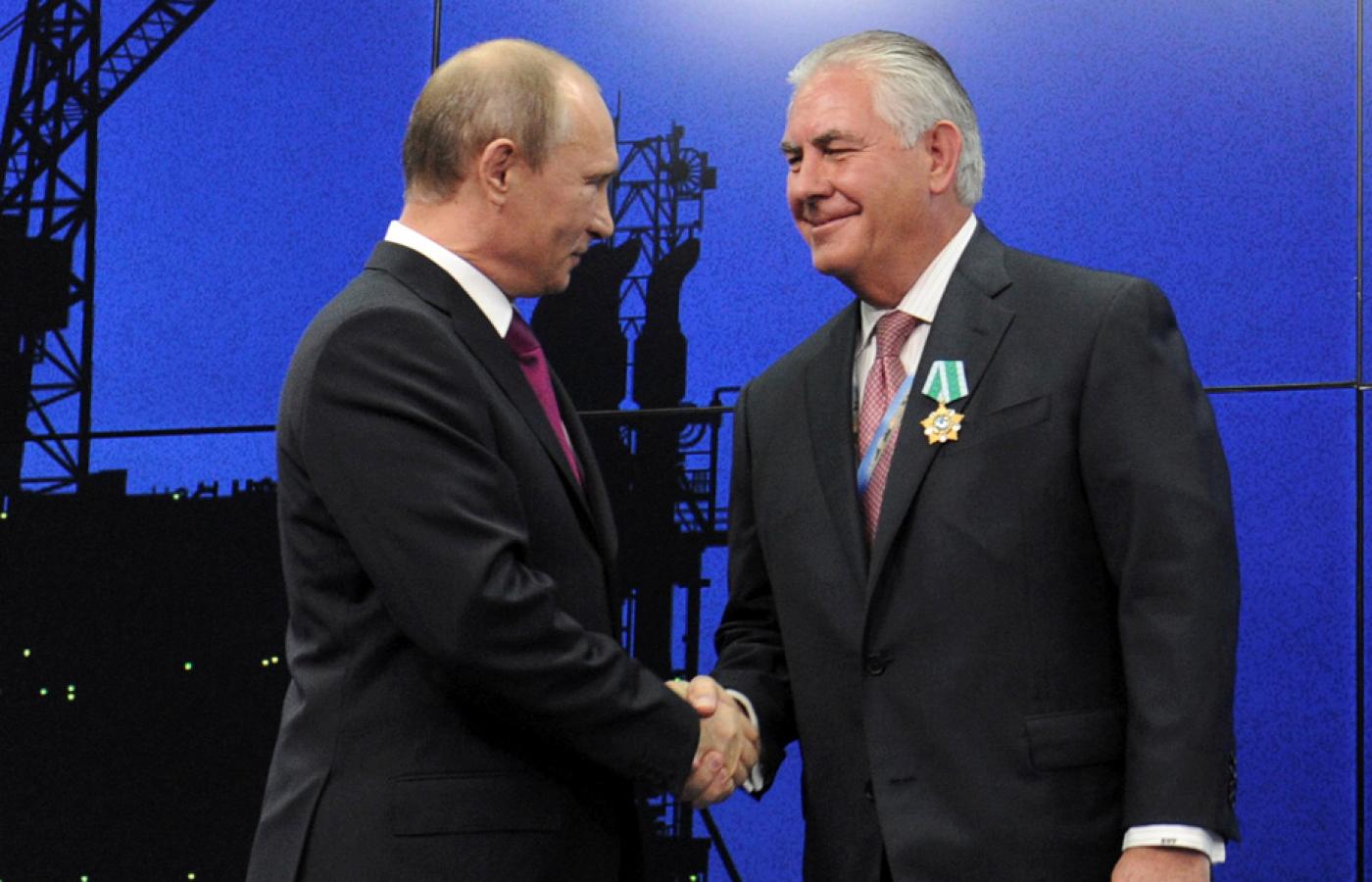 Prezydent Rosji Władimir Putin na spotkaniu z Rexem Tillersonem.