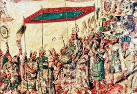 Orszak Montezumy, malarstwo hiszpańskie z XVII w.