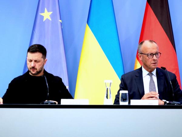 Spotkanie Wołodymyra Zełenskiego z kanclerzem Friedrichem Merzem w Berlinie, 13 sierpnia 2025 r.