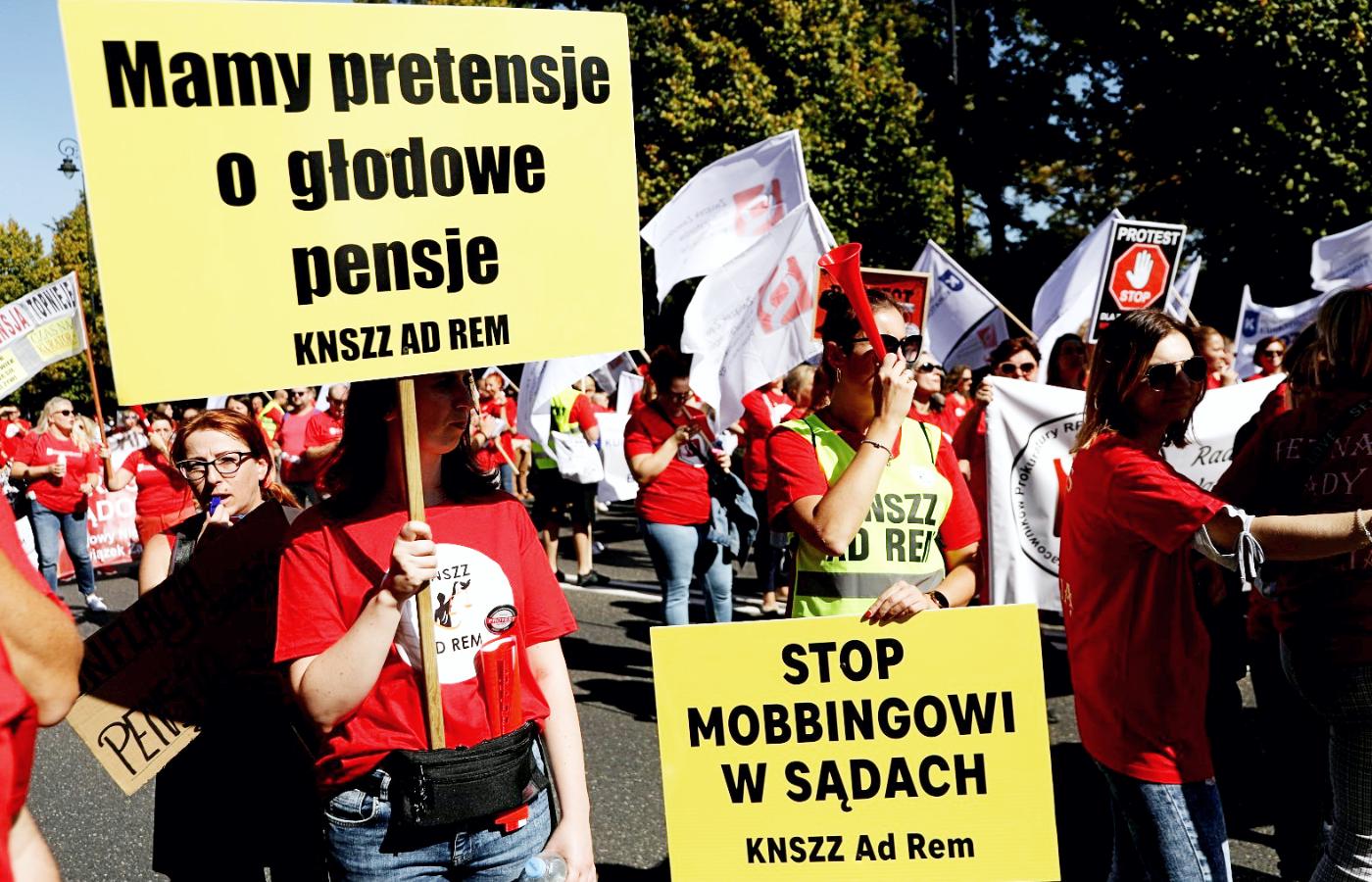 Wrześniowy protest pracowników sądów w Warszawie